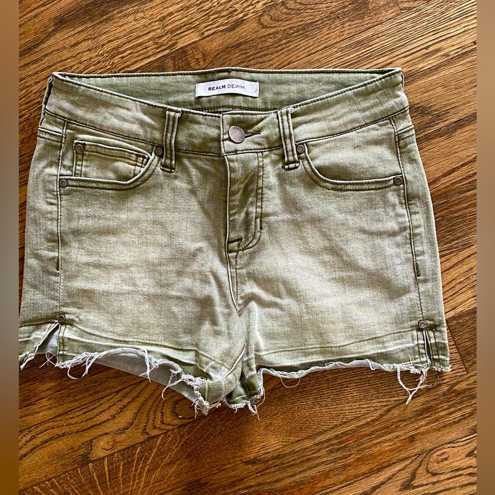 Realm Denim Shorts | Olive | 26